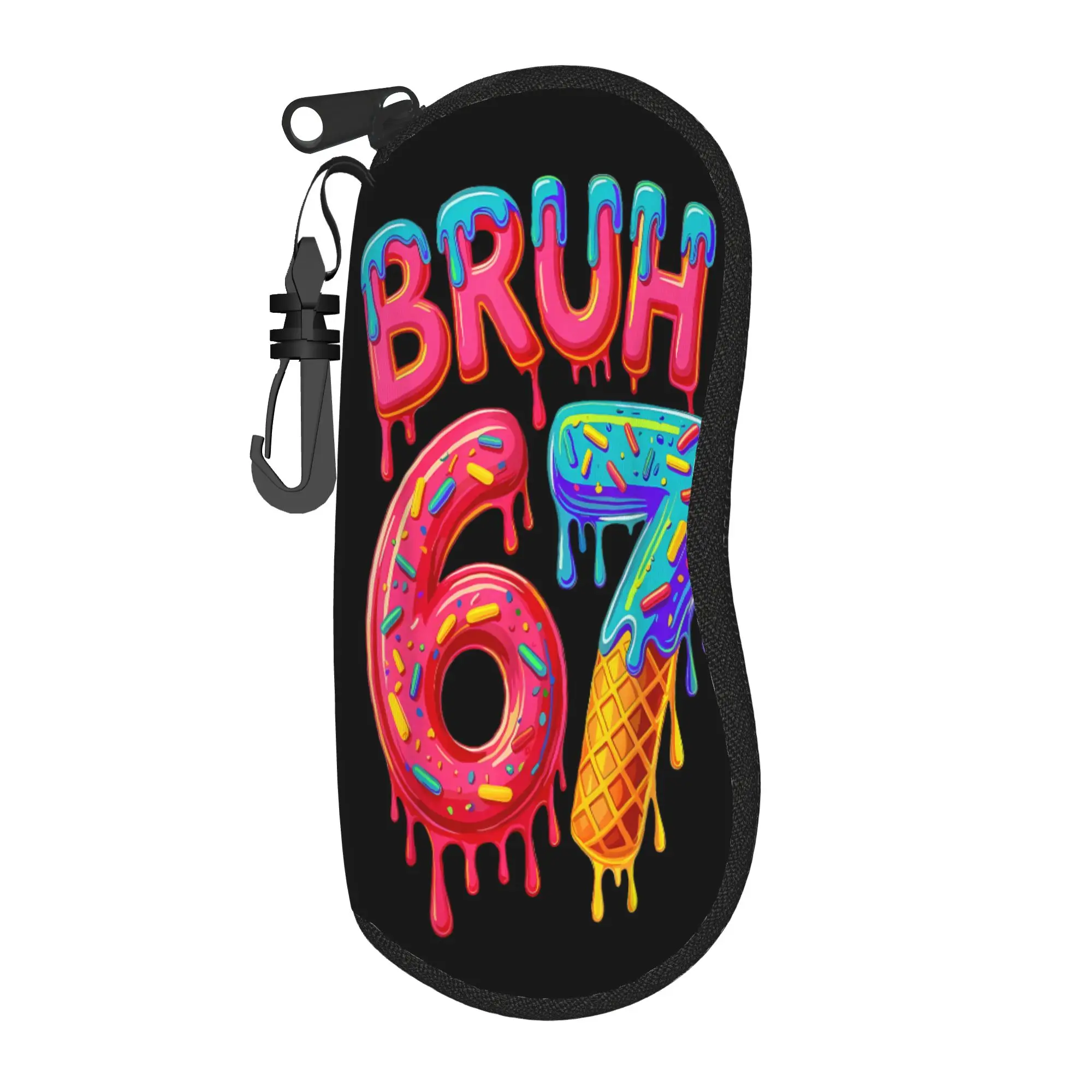 Bruh 67 Baseball Drip Number 67 Player 67th Birthday Glasses Case Cover Men Sunglasses Case Soft Eyewear Bag Outdoor Glasses Box