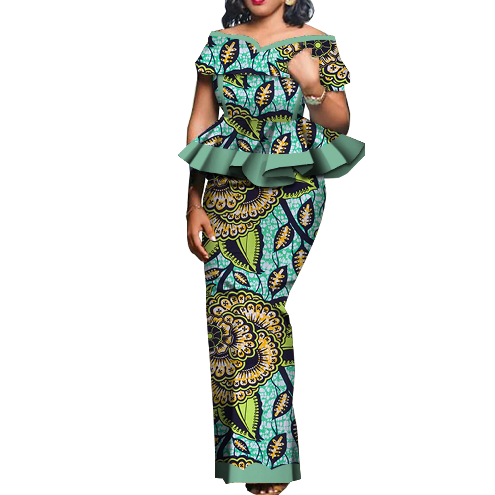 Party African Dress Women Skirt Sets Traditional  2 Pieces Suits Custom Made Dashiki Tops and Skirts Plus Size Clothing WY5104