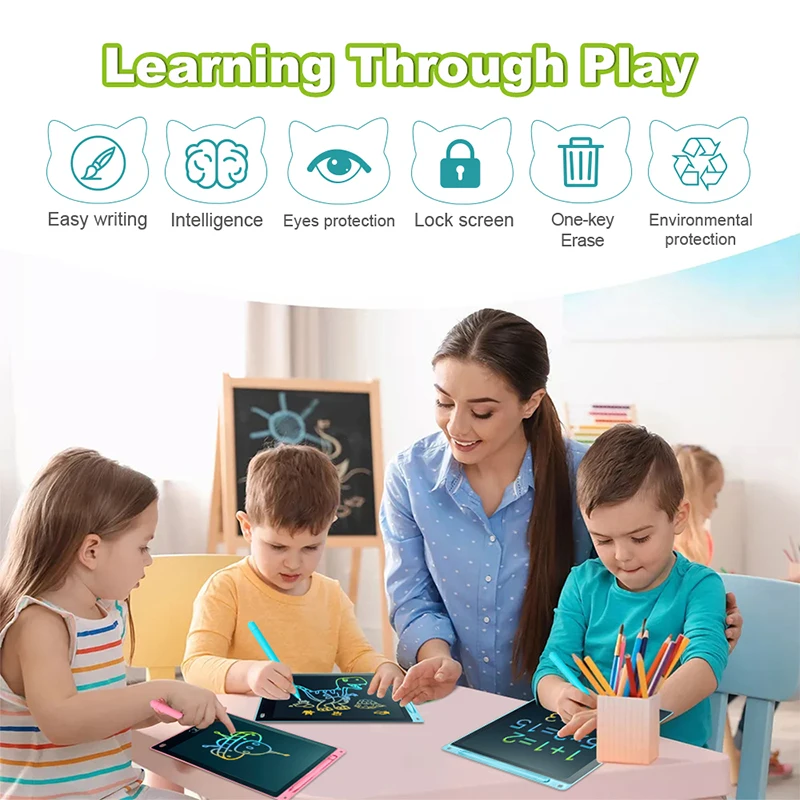 Lavagna per scrittura LCD da 8,5/10/12/16 pollici, giocattoli per scrivere e disegnare per bambini, tavolo da disegno per insegnamento e illuminazione