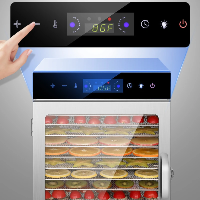 12 Schichten Heimgebrauch und gewerbliche Nutzung 220V Obst Dehydrator Gemüse Snacks Fleisch medizinische Materialien Obst Smart Food Luft trockner