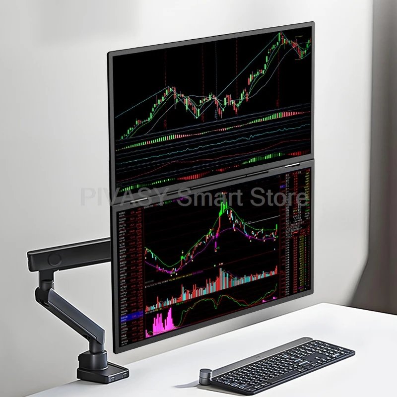 Alternative view of Monitor portátil de doble pantalla de 21,5 pulgadas para comercio en existencias, PC para juegos de oficina, expansión de pantalla secundaria, 120Hz, 100% panel IPS RGB
