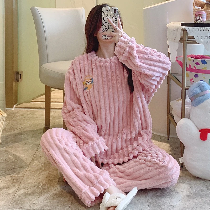 

Pajama Sets Goth Women Polyester Multicolor Flower Loosen Tropical Fancy Friend Spring Sleepwear Cool Light Off Shoulder Three