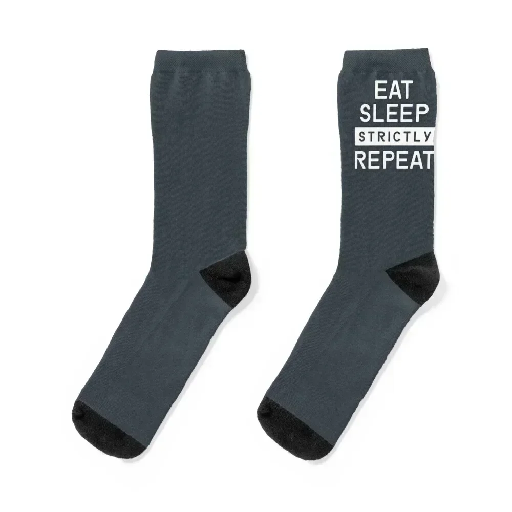 

Eat Sleep Strictly Funny Saying Socks Children's christmas stocking essential designer brand Designer Man Socks Women's
