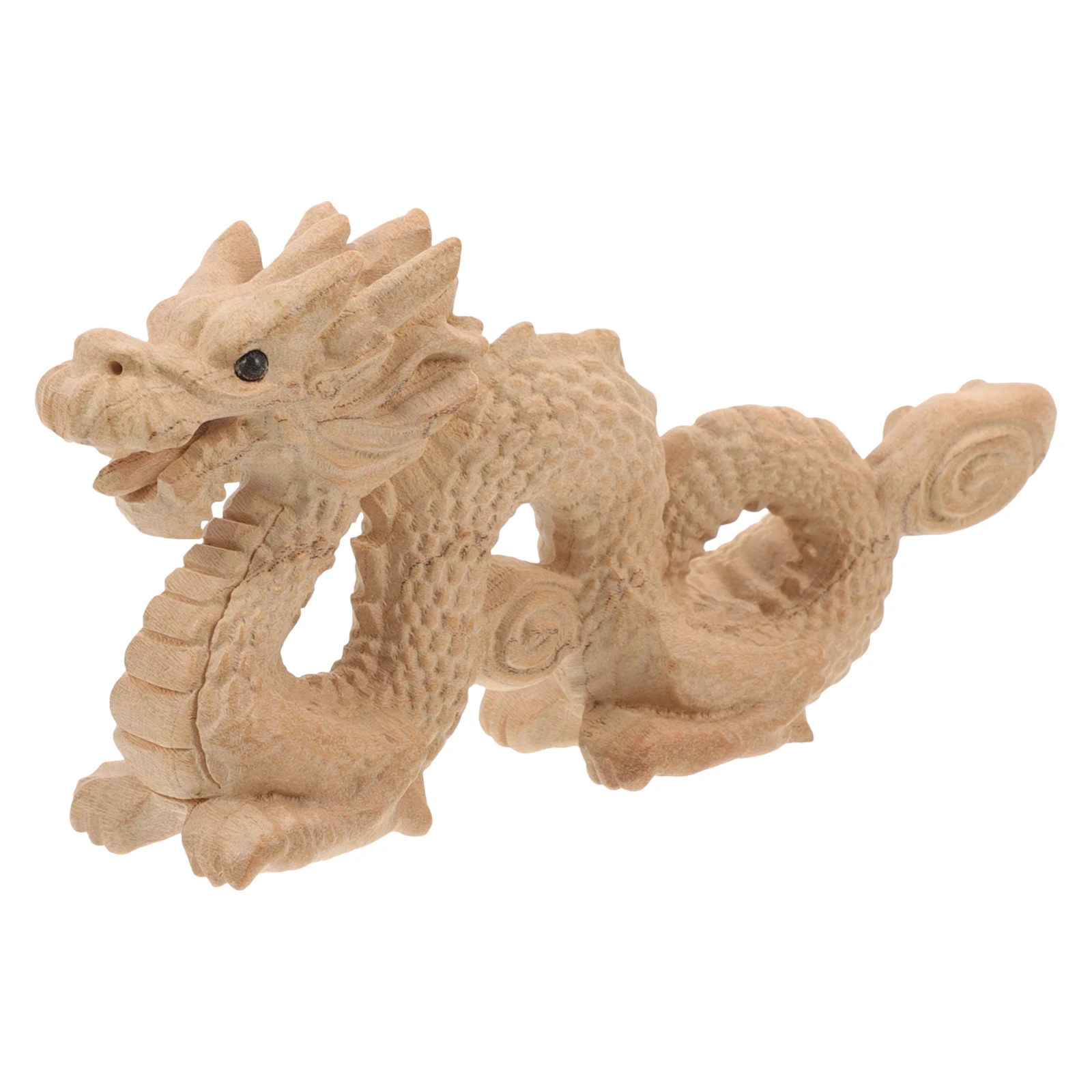 

Wood Dragon Statue Decorative Dragon Decor Wealth Prosperity nament Auspicious Figurine Desktop Craft Table Shape Chinese Zodiac