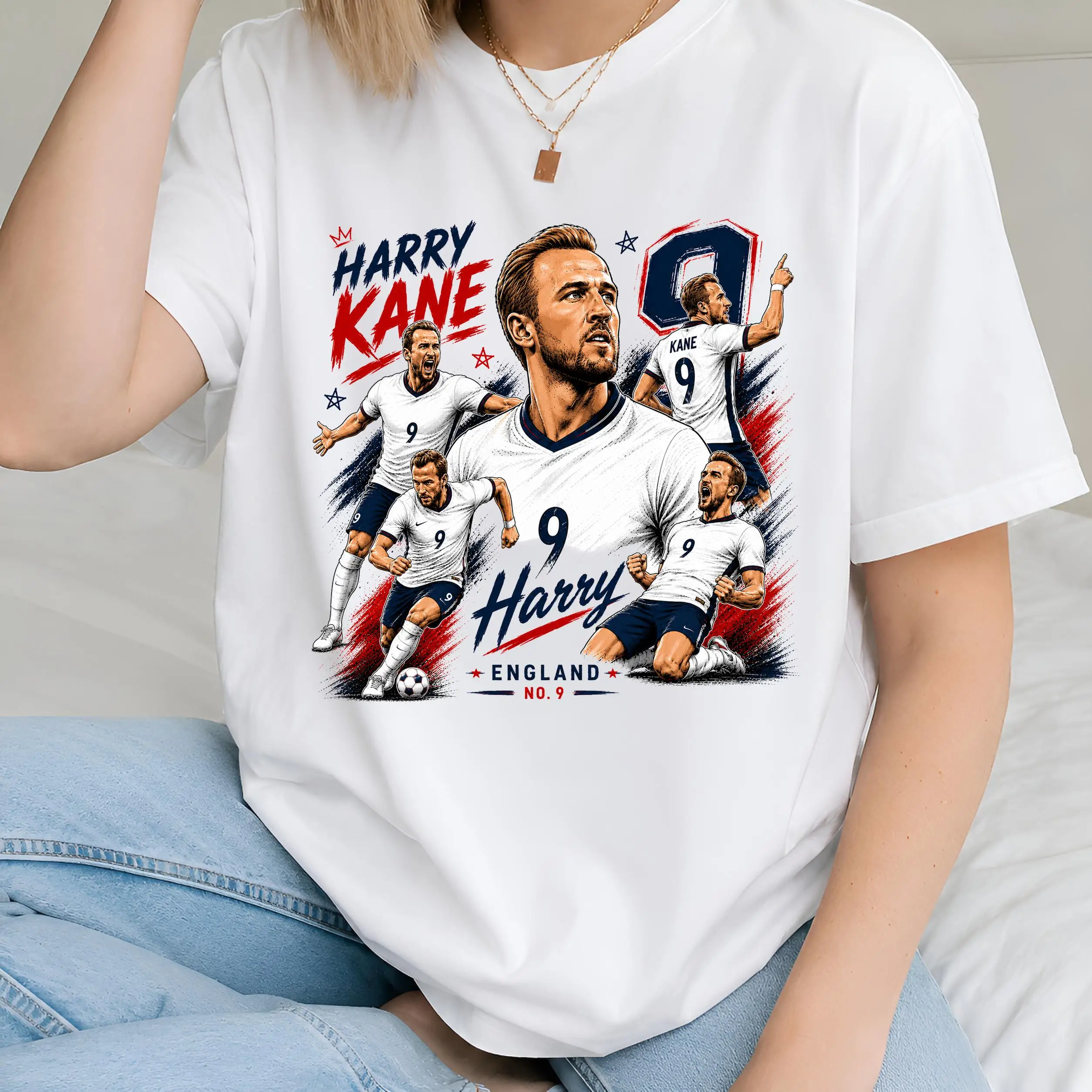 Vintage Fashion Collage - Koszulka Harry Kane Anglia Nr 9