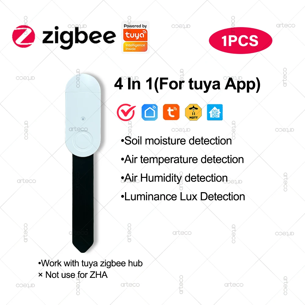 Zigbee Soil Moisture Sensor Temperature Humidity Luminance Detection Smart Soil Tester Moisture Sensor For Tuya APP Zigbee2MQTT image 3