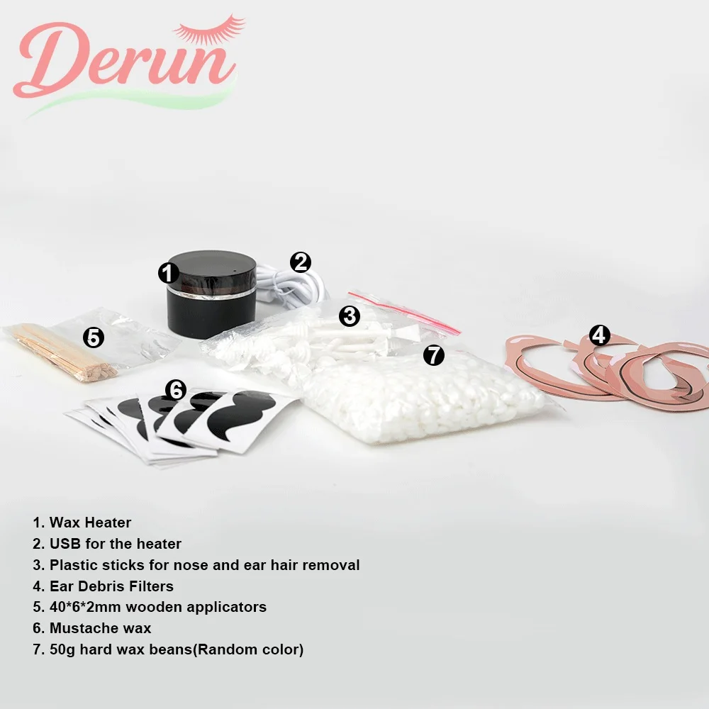 USB 미니 제모 왁스 워머, 미니 왁싱 키트 - 남녀 모두를 위한 얼굴 제모에 적합, 왁스 히터