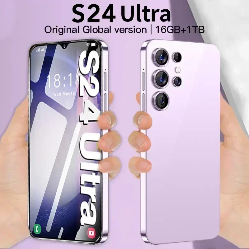 

S24 Ultra Cell Phone Global Version Smartphone 5G 4G Face Recognition Mobile Phones 7800mAh 16GB+1TB Cellphone Dual Sim Android