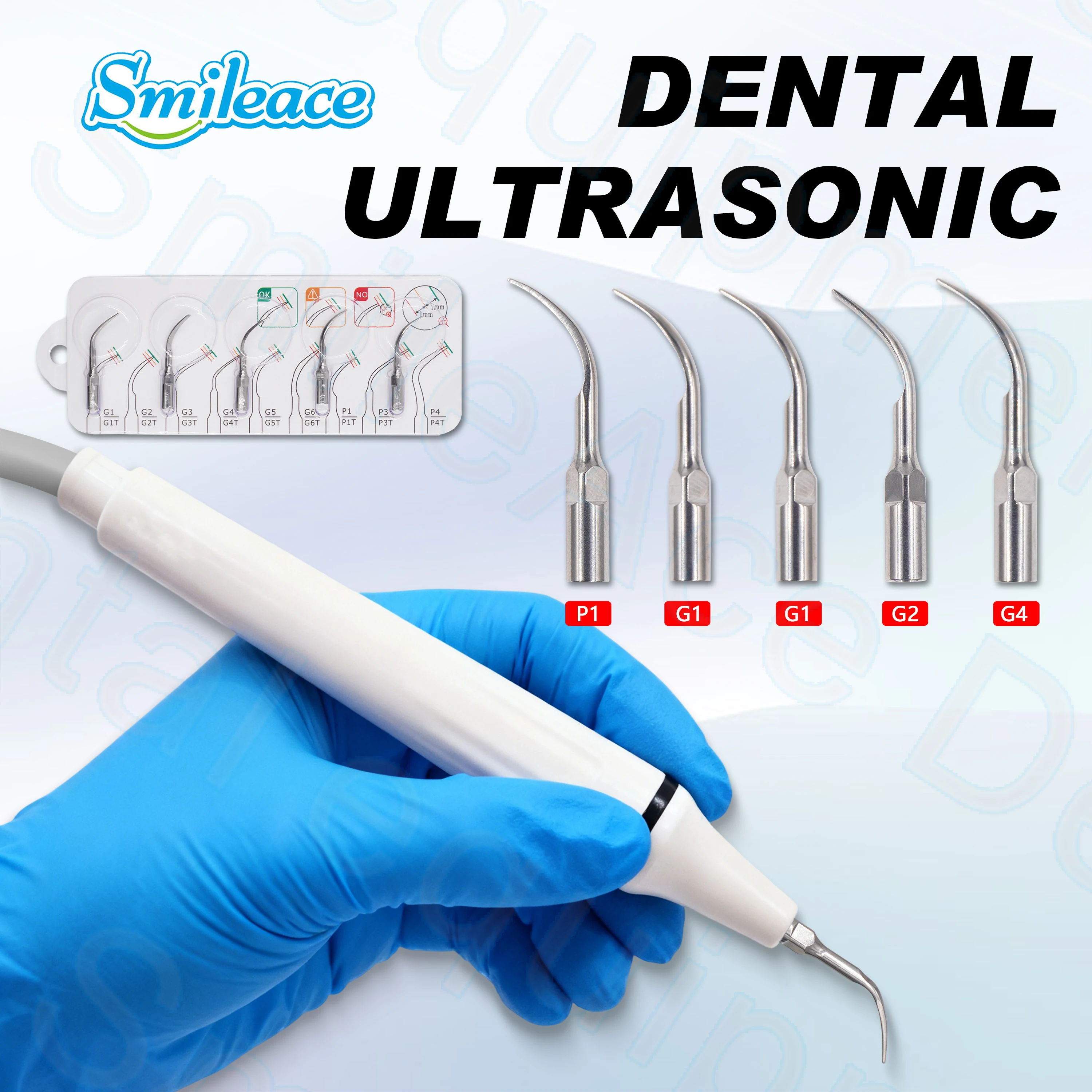 

Dental Accessories Ultrasonic Scaling Tips Fit for Ultrasonic Scaler Handpiece Stainless Steel P1/G1/G2/ G4 for Lab Dentist