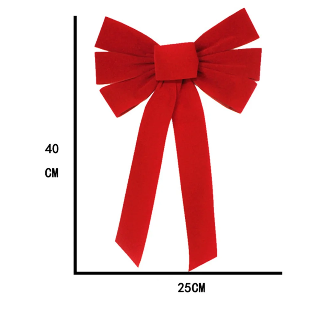 

12Pcs Bright Red Flannel Christmas Bowknot Tree Decor Wedding Party Festival Bow Bow Decor Wedding Bowknot Supplies
