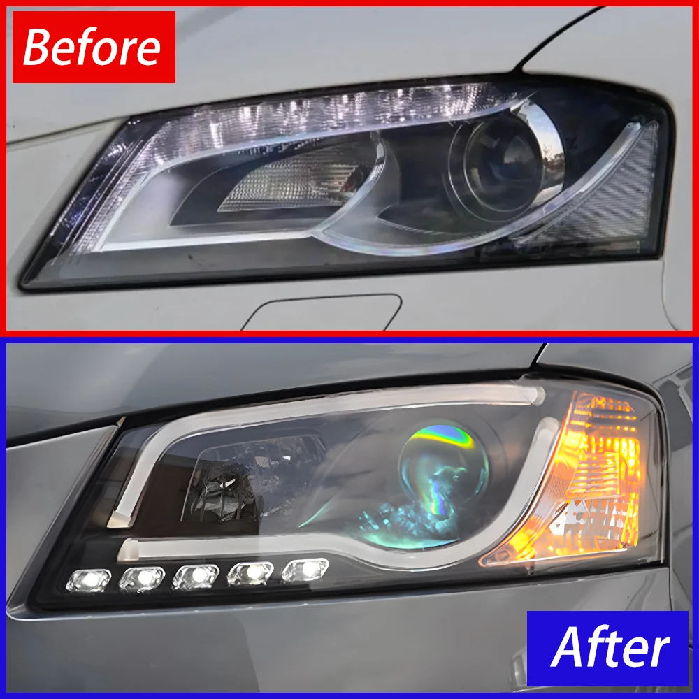 مصابيح السيارة الأمامية لأودي A3 A3L S3 RS3 2008-2012 LED مجموعة المصابيح الأمامية للسيارات ترقية عالية الجودة عدسة العارض الملحقات