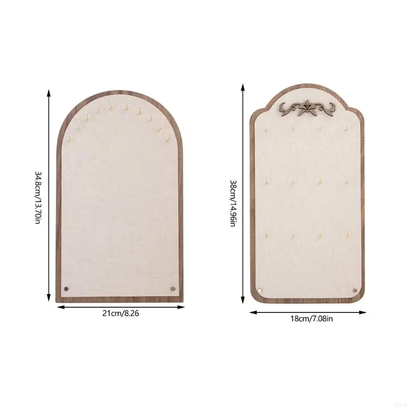 

Держатель для ювелирных изделий из дерева и льна в деревенском стиле для витрины домашнего магазина ожерелья и браслетов