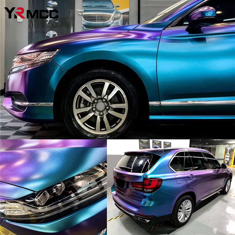 Chameleon Vinyl Film Purple Blue Car Stickers New Matte Glossy DIY Color Change Films Air Release Wrapping Decor Car Accessories