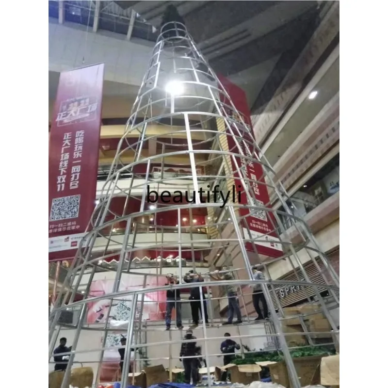 رف عاري كبير لشجرة عيد الميلاد 3-4-5 - 6-7-8 - 9 - 10 م زينة عيد الميلاد شجرة فولاذية خارجية #4