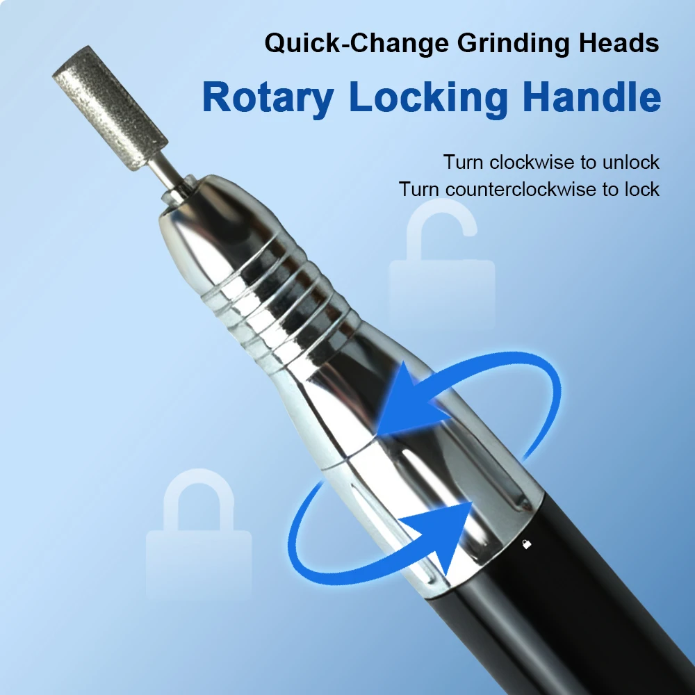 Electric Brushless Nail Removal Tool 0-35000rpm Handheld Grinding Pen Polishing Tool for Manicure, Nail Care, Callus Removal