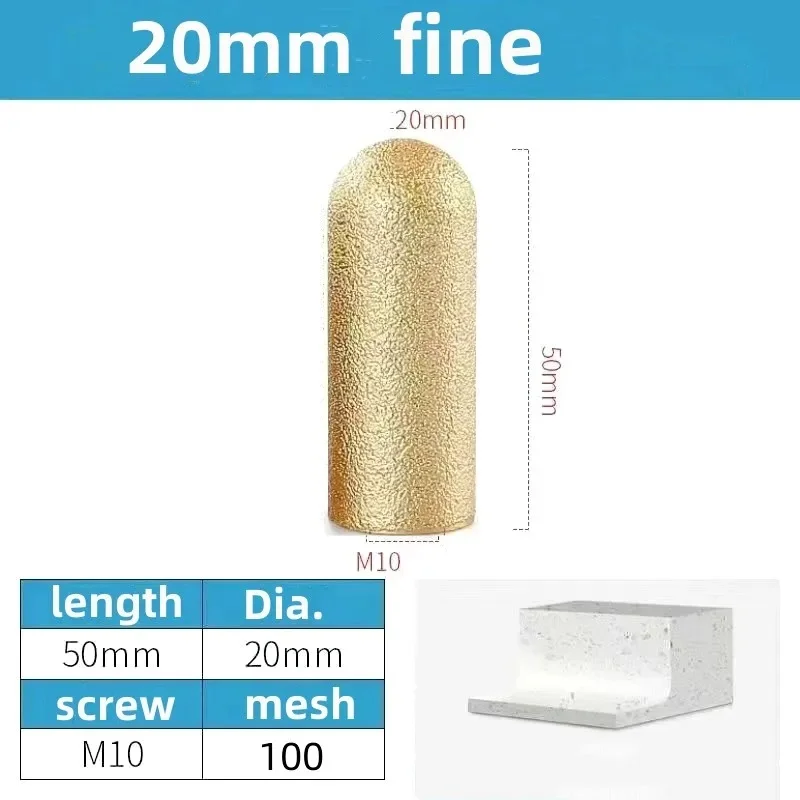 20/30mm Diamond Vacuum Brazed Round Grinding Head Abrasive For Angle Grinder Milling Cutter Stone Carve Polish Porcelain Tiles M