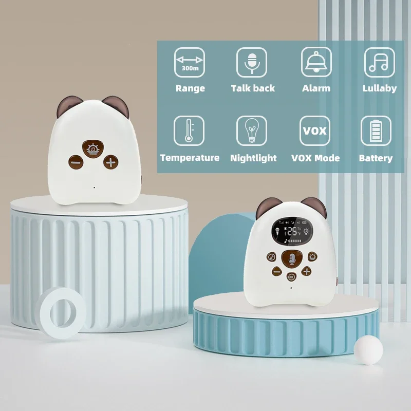 VOX Mode 2.4GHz Portable Baby Monitor Two-Way Audio Intercom, Lullaby,Rechargeable Battery, V50 Small Audio Babyphone