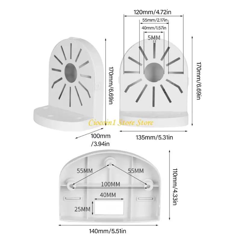 A3PC Universal Rajusment Dome Camera Mountting Bracket Matière plastique avec une poignée antislip pour divers systèmes