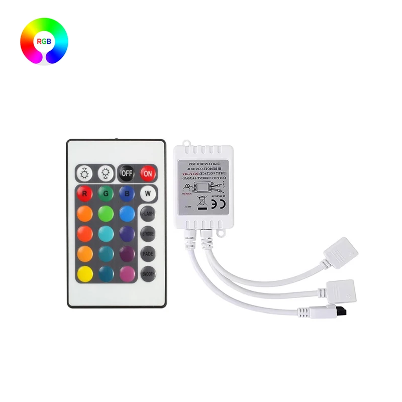12V 24key Rgb Lighting Controller 4pin Rgb LED Lights Controller Box Receiver Smart Controller Remote For LED Strip Lights