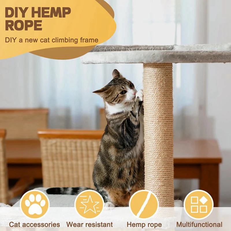 5Mm Twine 328 ฟุตถักเชือกปอกระเจาธรรมชาติสําหรับ DIY สวน, Crafting, Bundling Cat Scratching โพสต์, home Decor