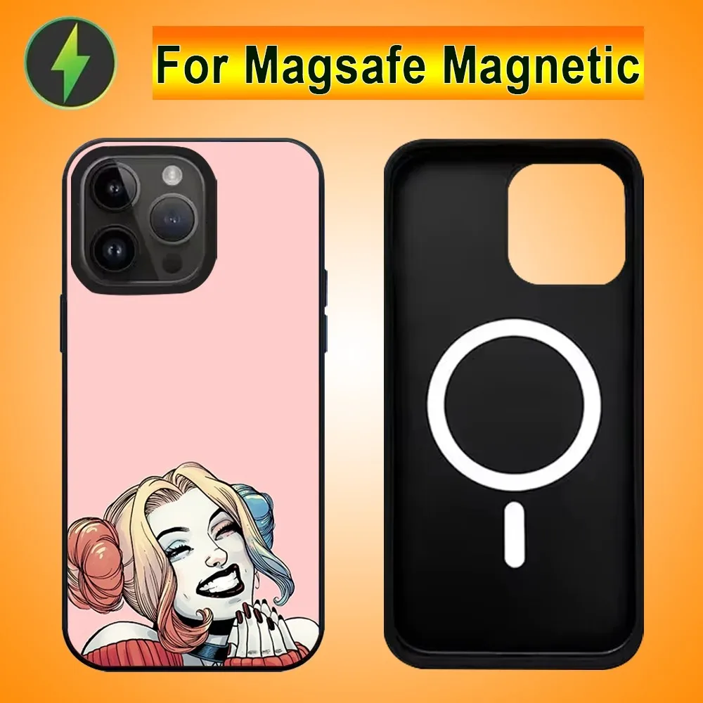 H-Harley Q-Quinn Anime Phone Case For IPhone 15 14 13 Pro Max 11 12 Mini Alex Mirror For Magsafe Wireless Charging Cover