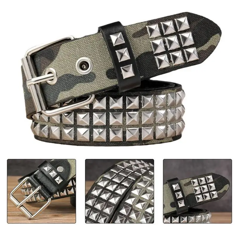 Studded Belt For Men Cowboy Motorcycle Jeans Heavy Metal Rivet Belts Stylish Studded Gothic Belt Punk Style Cowboy Motorcycle