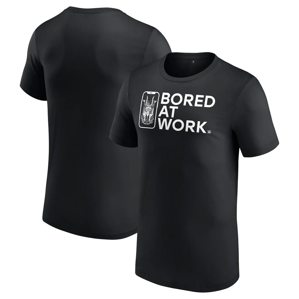 Drew McIntyre Bored At Work T-Shirt 2026 Summer Men's Women's Luxury Fashion Casual Cotton Oversized T-shirt Street Wear Y2K