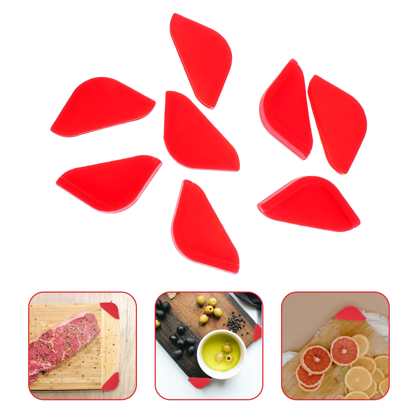 8 Pcs Defrosting Tray Board Corner Protector Fast Thawing Supplies Plate Silicone Cover for Cutting Red Baby