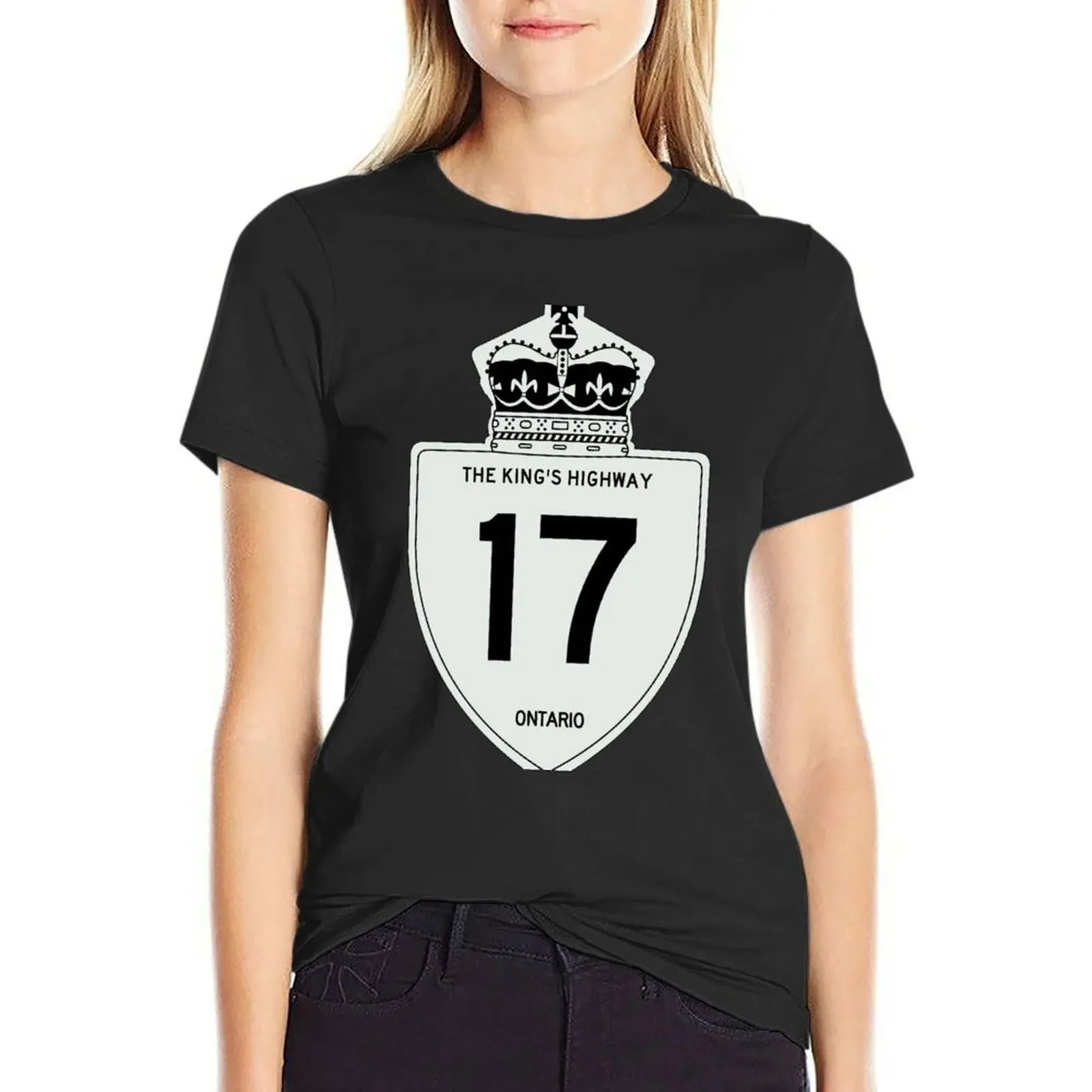 

Ontario King's Highway 17 T-Shirt sublime vintage plain Women clothing