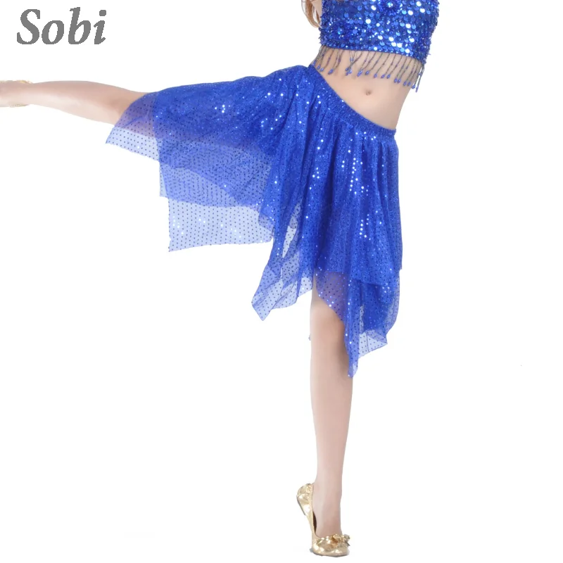 Women Belly Dance Waist Skirt Sequins Tribal Belly Dancing Hip Scarf Latin Dance Practice Trainning Clothes Stage Show Costumes