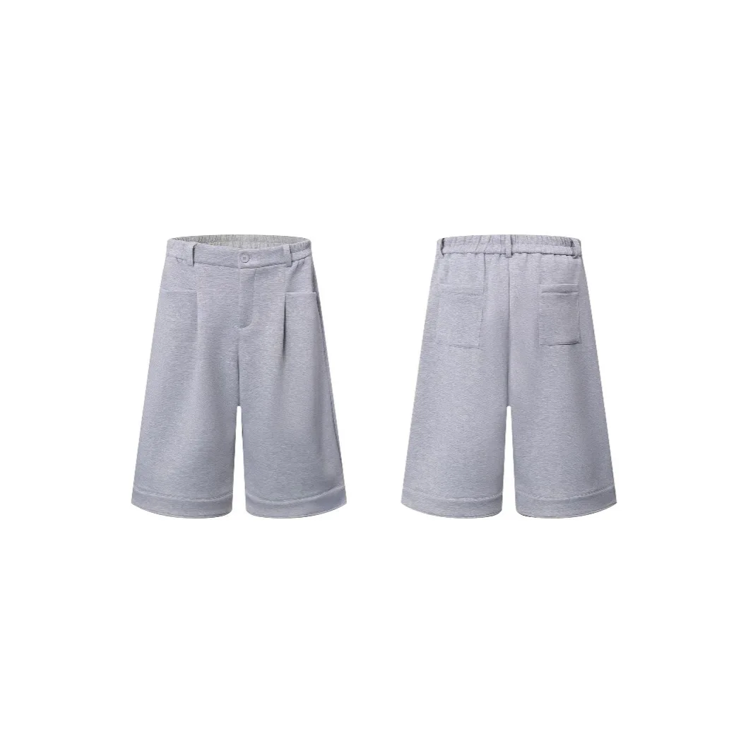 Zomer Amerikaanse retro sport grijze Machete joggingbroek shorts heren en dames losse cropped broek met wijde pijpen