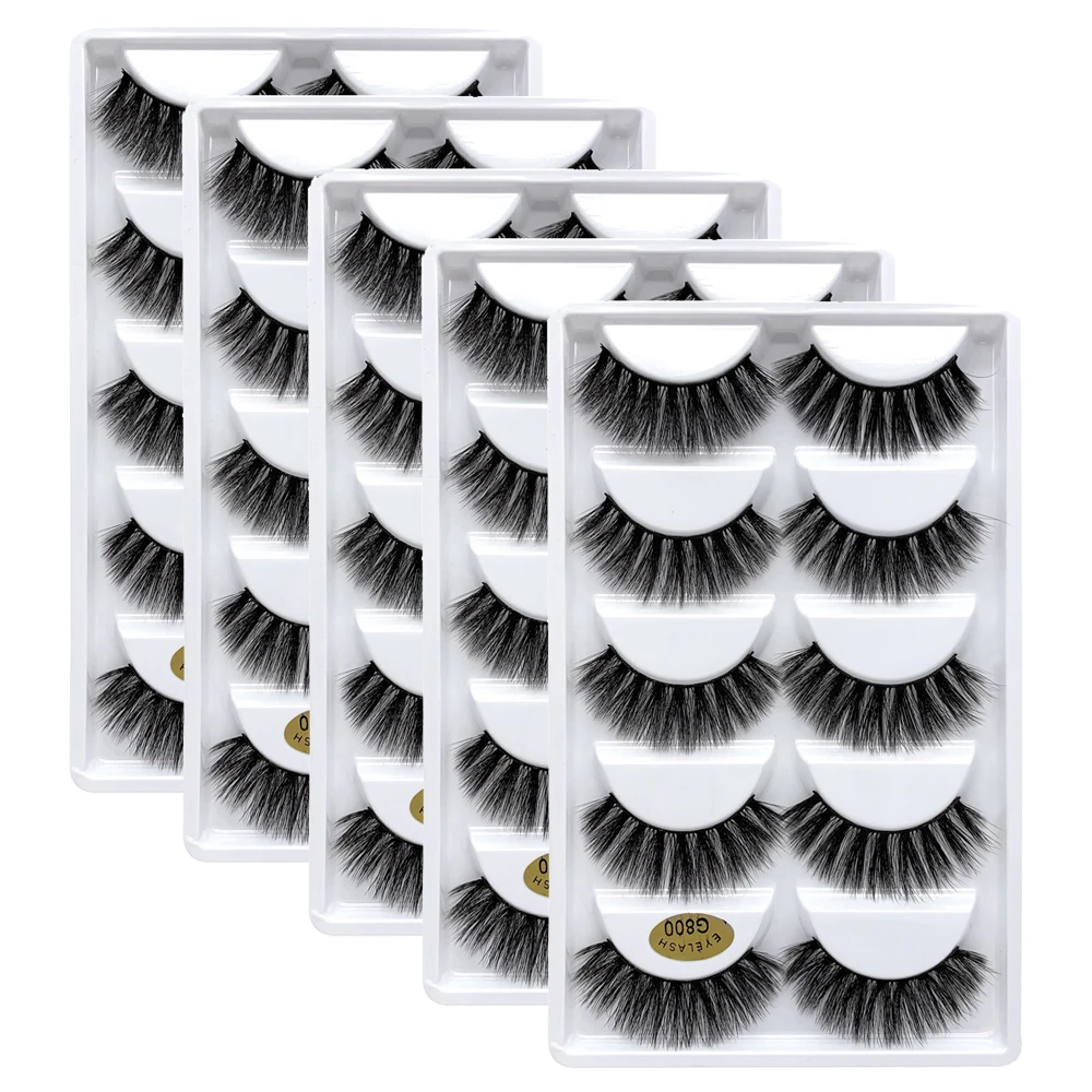 25 pairs 3D Mink Eyelashes wholesale Handmade Natural False Eyelashes Wispy Fluffy Long mink Lashes Makeup Eyelashes cilios g801