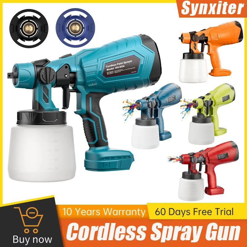 Electric Paint Sprayer For Makita For DEWALT For Milwaukee For Bosch For Ryobi 18V Battery Auto Furniture Steel Coating Airbrush