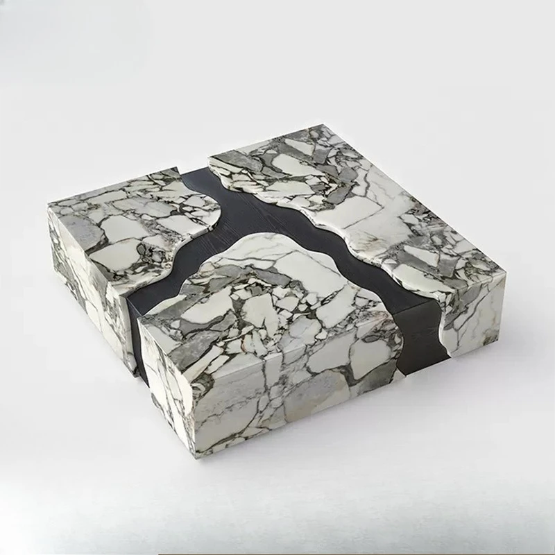 

Marble coffee table Internet celebrity designer living room household Italian light luxury villa small apartment coffee table