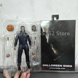 NECA With Pumpkin Halloween II Kills Ends Michael Myers Action Figure Halloween Horror Toys Doll Model Birthday Gifts
