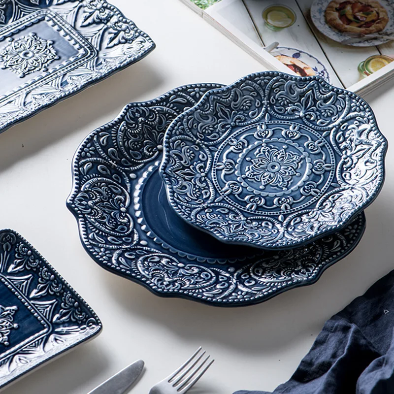 European Style Plates Creative Steak Plates Ceramic Plates Light Luxury High-end Tableware view 4