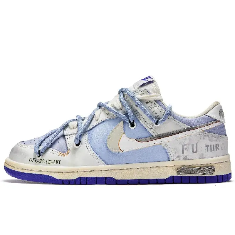 【Customize】Nike Dunk Skateboarding Shoes Men Low-top Blue/gray Sneakers shoes DV0831-104