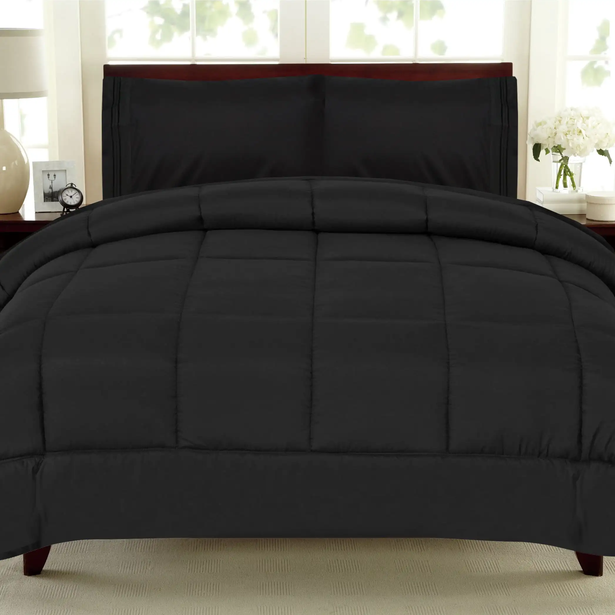 

Luxury Soft down Alternative All Season Comforter, Black, King