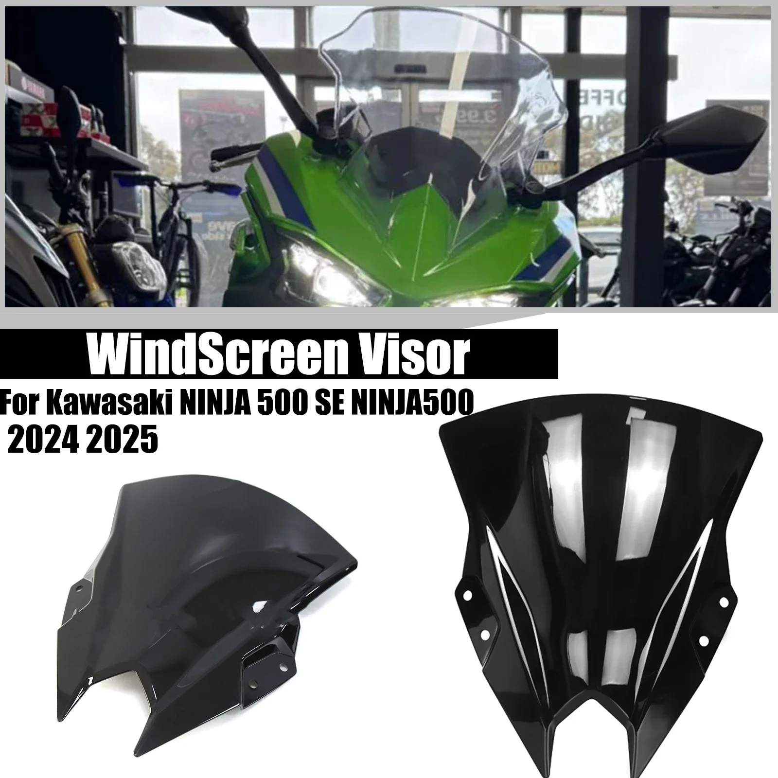 

For Kawasaki NINJA 500 SE NINJA500 2024 2025 Motorcycle Double Bubble WindScreen Fairing Deflector Windshield Accessories