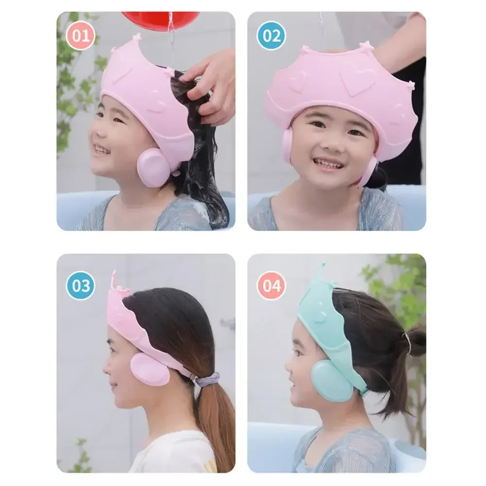 Children Shampoo Bathing Adjustable Hair Wash Hat  Shower Protect Head Cover Baby Shower Soft Cap For Kids Ear Protection Safe