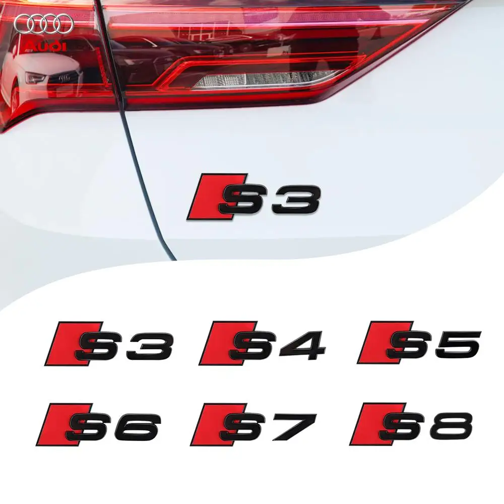 Letras 3D ABS S3 S4 S5 S6 S7 S8 para Carrocería, Emblema para Maletero, Adhesivo Decorativo para Audi A1 A2 A3 A4 B8 A5 A6 Q3 Q5