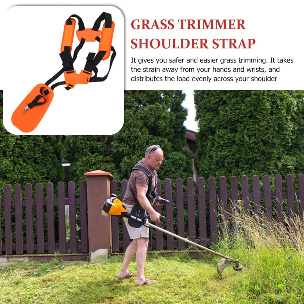 VARIEA-Lawn Mower Harness Strap Adjustable Grass Trimmer Strap Double Shoulder Labor Saving Pruner Belt Mower Shoulder Strap