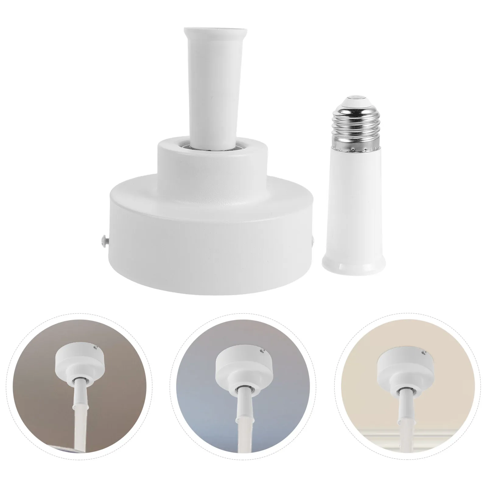 1 Set Light Socket Extender, E26/E27 Bulb Extension Rod, Screw-in Lamp Holder Adapter With Base For Ceiling Fan Light Socket