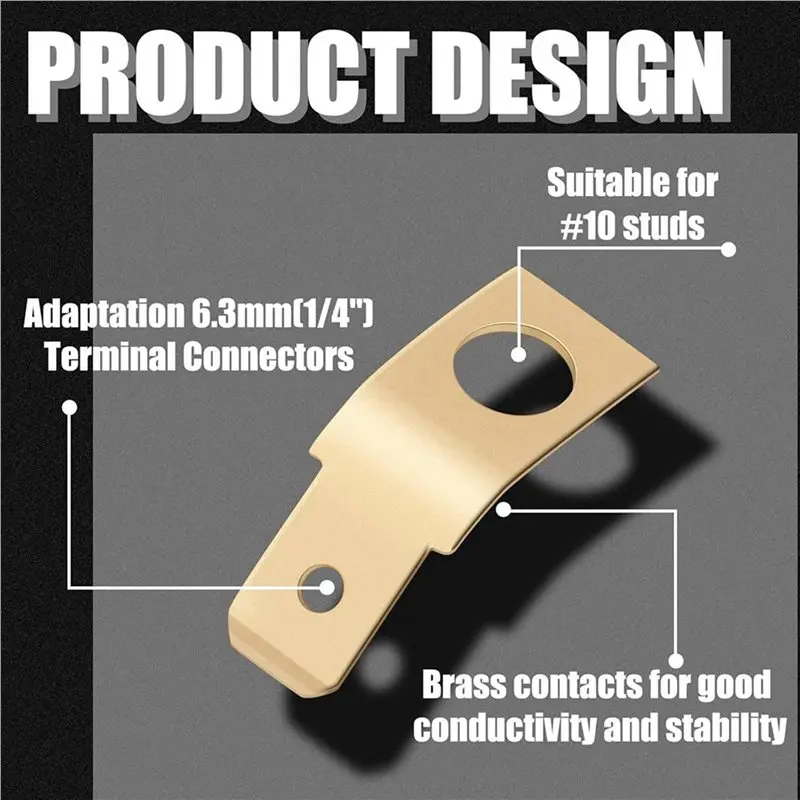 ABZC 200Pcs Quick Disconnect Connectors Non Insulated Solderless Male Spade Connector, 1/4Inch for Tab, Copper Wire Terminals