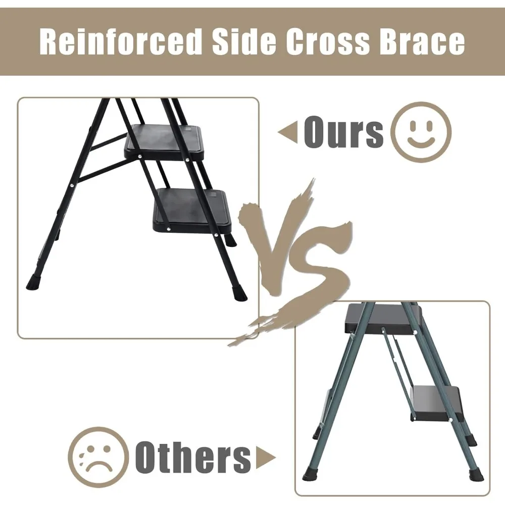 складной 3-ступенчатый табурет с поручнями для взрослых — вместимость 330 фунтов, легкий и портативный.