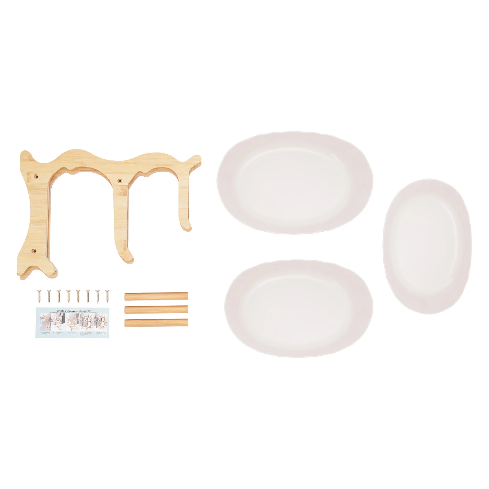 حامل فواكه من الخيزران مكون من 3 طبقات، أوعية من البولي بروبيلين من الدرجة الغذائية، تصميم قابل للتكديس لوجبات الفواكه والوجبات الخفيفة وكعكة الحلوى، صينية تقديم المنزل والحفلات #4