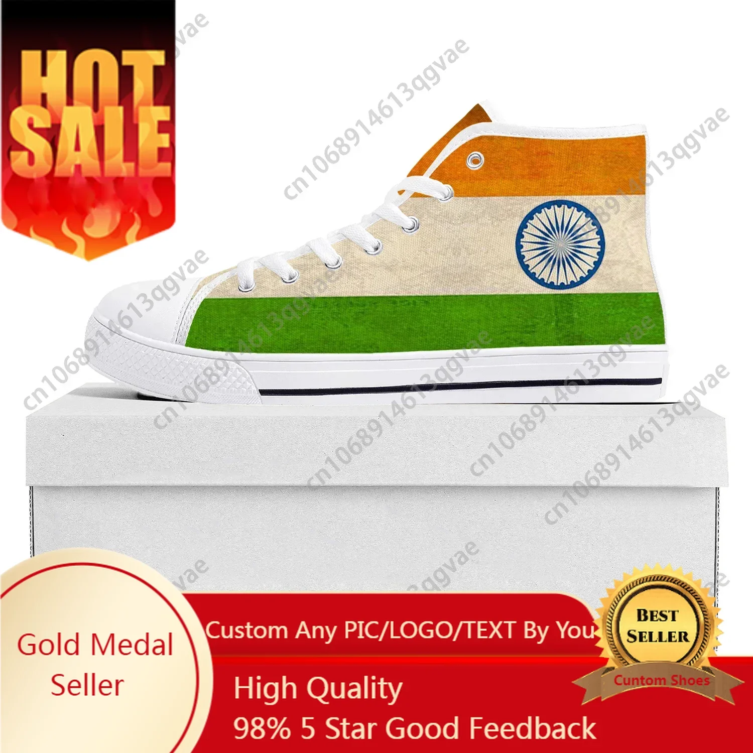 

Indian Flag High Top High Quality Sneakers Mens Womens Teenager Canvas Sneaker India Casual Couple Shoes Custom Shoe