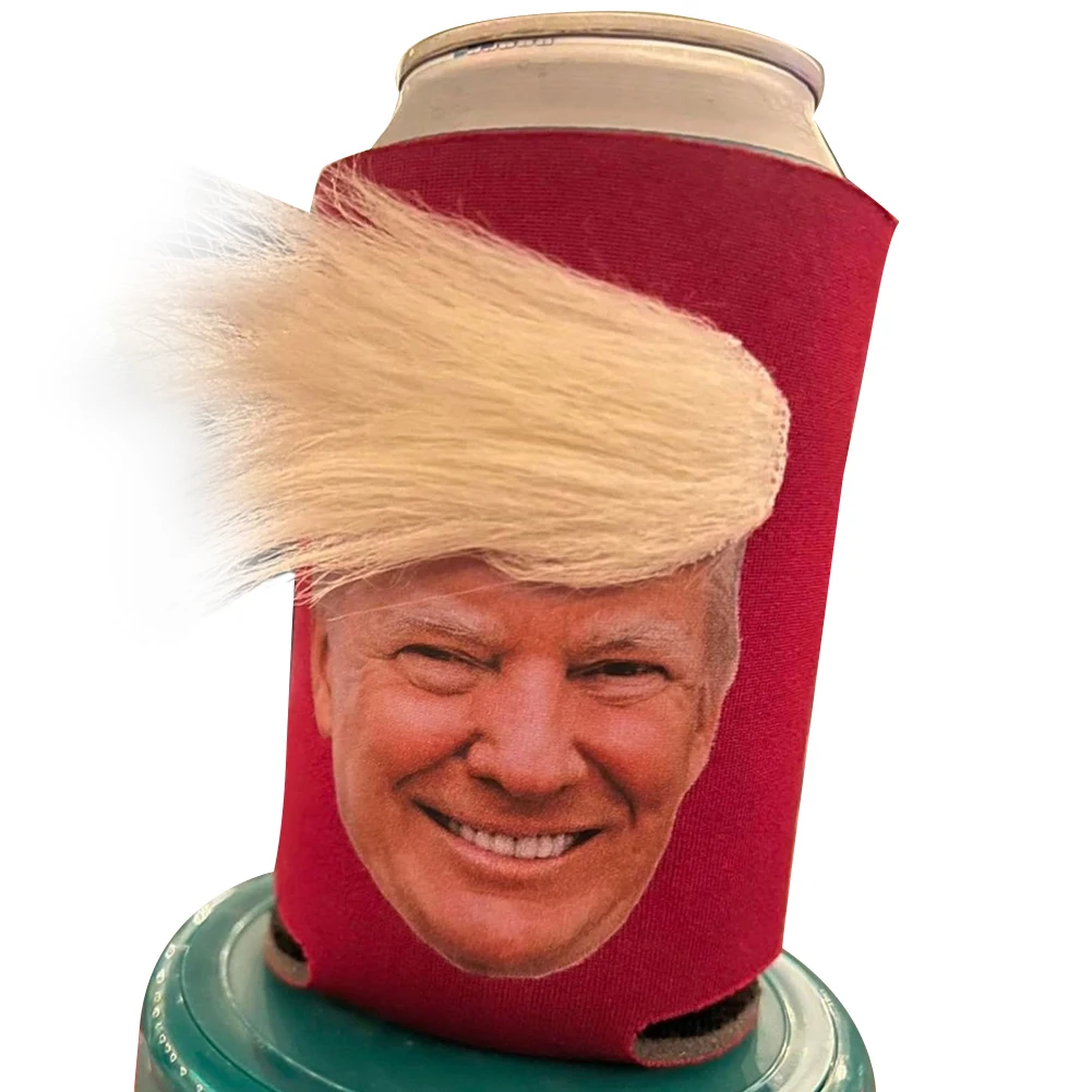 Trump Funny Hair Drink Insulated Sleeves Donald Trump Drink Can Cooler Beer Beverage Holder for Cans Bottles Pint Glasses Coffee