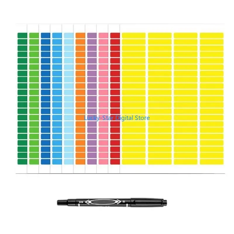 

N7MC 10 Color Colorful Coding Labels Assorted Stickers for Office Labeling Marking