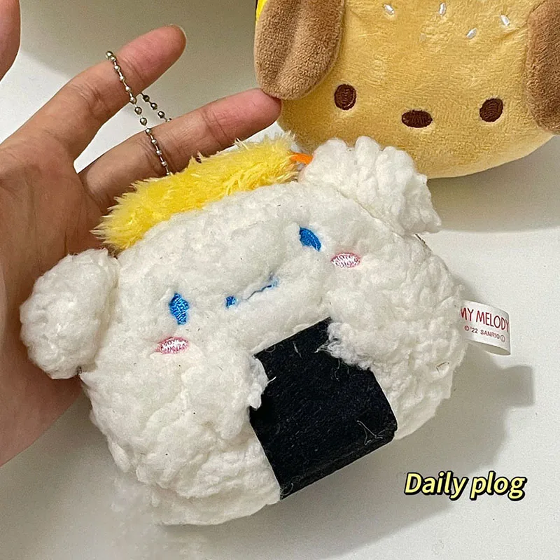 Cute Sanrio Cinnamoroll Accessories Cartoon Creative Kawaii Cosplay Hamburg Anime Plush 3D Doll Bags Pendant Toys for Girl Gifts